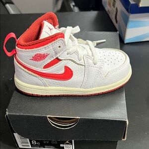 Nike Kids Red and White Sneakers